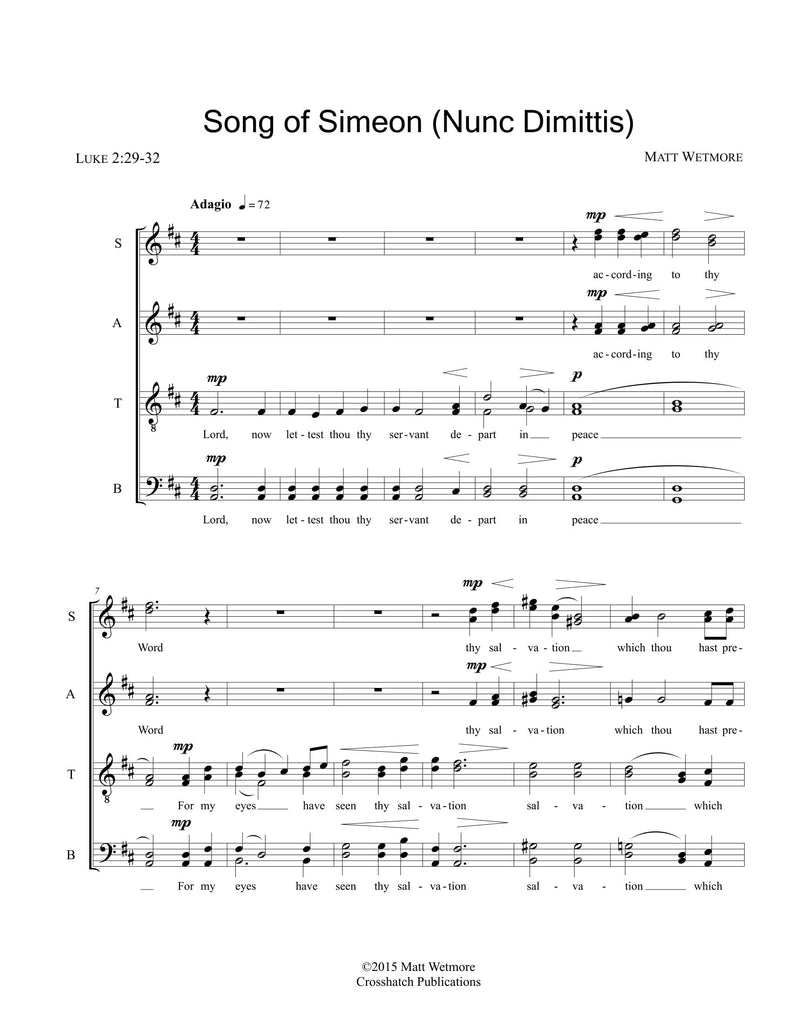 Song of Simeon (Nunc Dimittis)